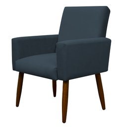 Cadeira Poltrona Sala Escritorio Recepção Nina Suede Azul Marinho Herrero - 3
