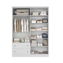Ver imagem 4 de Guarda Roupa Solteiro 160cm C/ 4 Portas e 2 Gavetas 100% Mdf Cor:branco