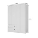Ver imagem 3 de Guarda Roupa Solteiro 160cm C/ 4 Portas e 2 Gavetas 100% Mdf Cor:branco