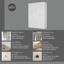 Ver imagem 5 de Guarda Roupa Solteiro 160cm C/ 4 Portas e 2 Gavetas 100% Mdf Cor:branco