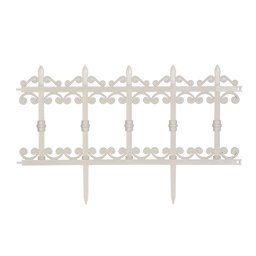 Kit 10 Cercas Plásticas Estilo Ferro Fundido Jardim Canteiro Branco - 1