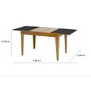 Ver imagem 2 de Mesa de Jantar Extensível 1.20 a 1.80 com Vidro Pés Madeira Gênova:mel/preto