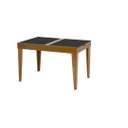 Ver imagem 3 de Mesa de Jantar Extensível 1.20 a 1.80 com Vidro Pés Madeira Gênova:mel/preto