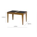 Ver imagem 4 de Mesa de Jantar Extensível 1.20 a 1.80 com Vidro Pés Madeira Gênova:mel/preto