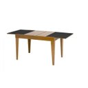 Ver imagem 1 de Mesa de Jantar Extensível 1.20 a 1.80 com Vidro Pés Madeira Gênova:mel/preto