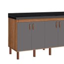Ver imagem 2 de Armário de Cozinha 194 cm Gabinete com 4 Portas e 3 Gavetas:Avelato/Cinza