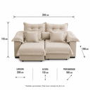 Ver imagem 3 de Sofa Linho Retratil Reclinavel Majestade 200cm Premium