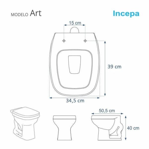 Assento Sanitário Almofadado Astra Art Avant Branco para Vaso Incepa - 3