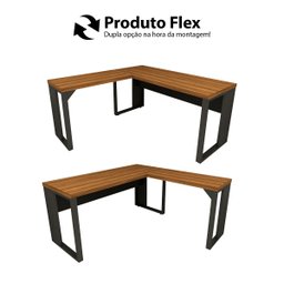 Mesa de Escritório em L Linha Industrial Metalon Tampo 40mm - 3 Mesa de Escritório em L Linha Industrial Metalon Tampo 40mm - 3
