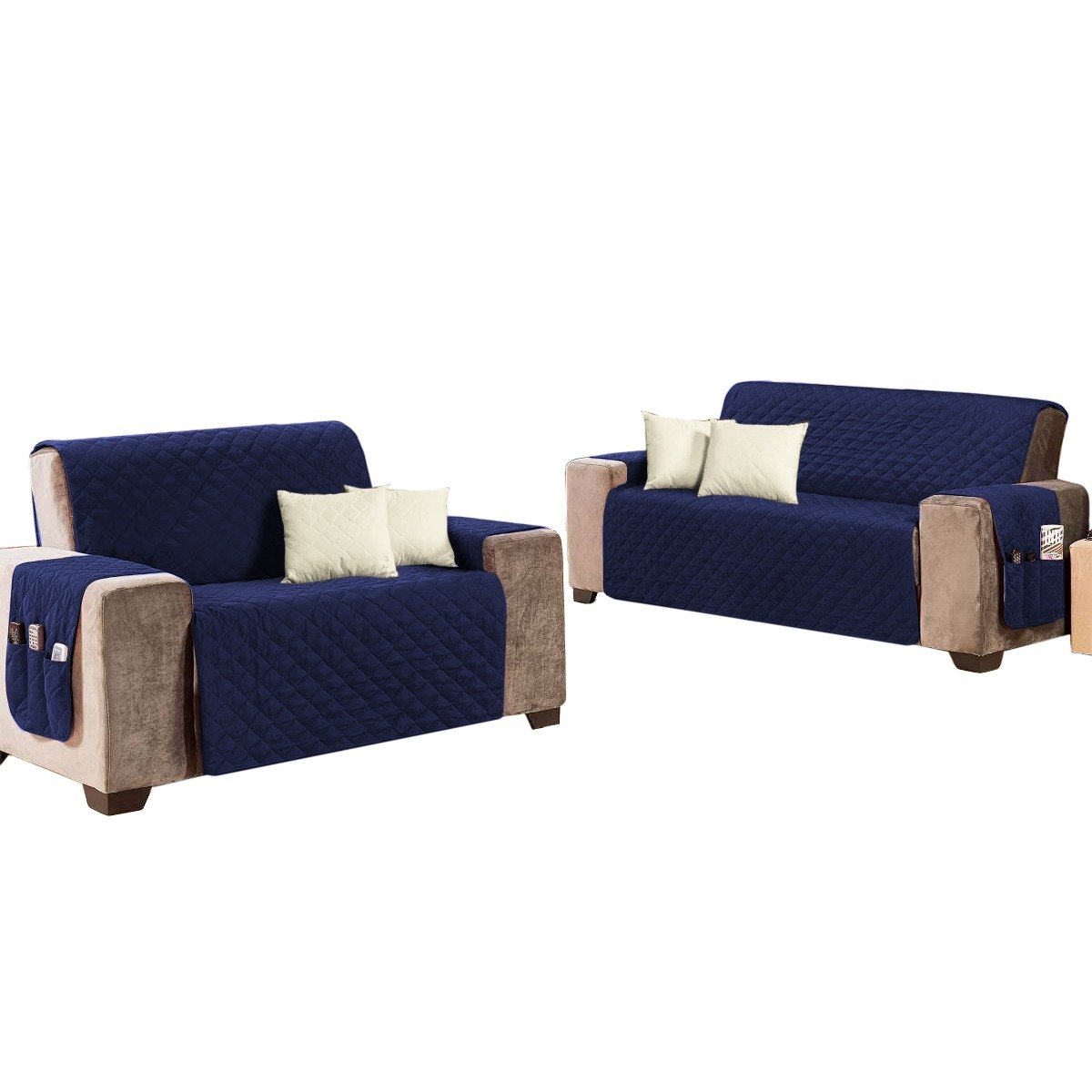 Capas de Sofá Modernas 2 e 3 Lugares com 6 Peças Eví Decor - Azul ...