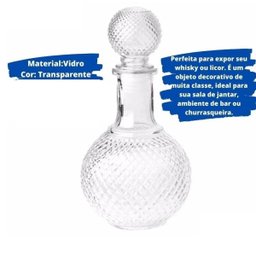 Garrafa Licoreira de Vidro Retro para Licor Whisky Suco Bebidas 1100ml - 6