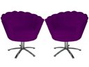 Ver imagem 1 de Kit 2 Poltronas Decorativa Pétala Base Giratória Metal Suede Roxo Mz Decor