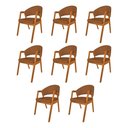 Ver imagem 1 de Kit 8 Cadeiras Facto Helen Premium para Mesa de Jantar Conforto em Madeira Maciça - Caramelo