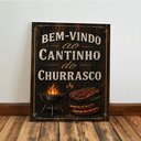 Ver imagem 2 de Kit 3 Quadro Decorativo Churrasco Área Gourmet Carne Madeira 40x28cm