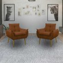 Ver imagem 2 de Kit 2 Poltrona Decorativa Sala Estar Escritório Quarto Prime: Terracota