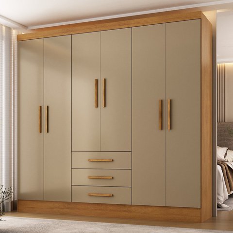 Guarda-Roupa Casal 6 Portas 6 Gavetas 100% MDF Berlin Espresso Móveis