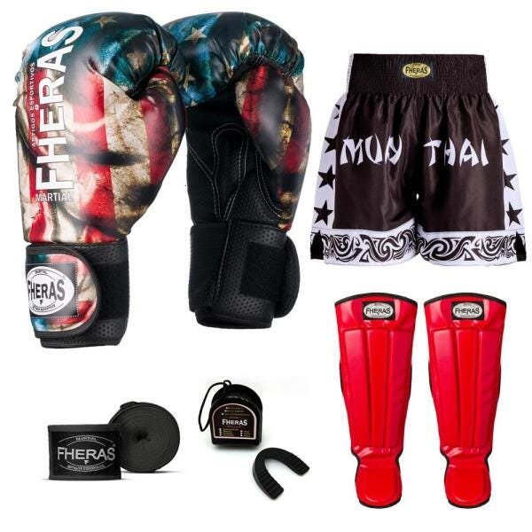 Kit Boxe Muay Thai Fheras Top EUA (03001012) - 1