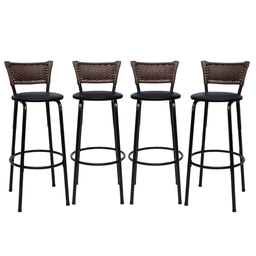 Kit 4 Banquetas para Cozinha Banco Alto Junco Argila Balcão Ilha Bancada Bares Piscina Área Gourmet - 1