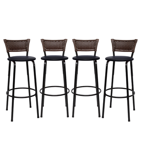 Kit 4 Banquetas para Cozinha Banco Alto Junco Argila Balcão Ilha Bancada Bares Piscina Área Gourmet