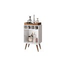 Ver imagem 1 de Aparador Decorativo Bar Pub com Bandeja Branco/madeira