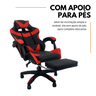 Cadeira Gamer Stillus Ergonômica com Apoio para Os Pés - Vermelho - 1 + E-book - 4