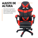 Ver imagem 5 de Cadeira Gamer Stillus Ergonômica com Apoio para Os Pés - Vermelho - 1 + E-book