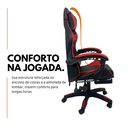 Ver imagem 6 de Cadeira Gamer Stillus Ergonômica com Apoio para Os Pés - Vermelho - 1 + E-book