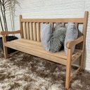 Ver imagem 2 de Banco de Jardim Namoradeira de Madeira 3 Lugares sem Pintura:sem Pintura