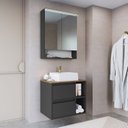 Ver imagem 1 de Conjunto para Banheiro Gabinete Suspenso 60cm com Cuba Espelheira com Led Cj8005.40