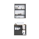 Ver imagem 6 de Conjunto para Banheiro Gabinete Suspenso 60cm com Cuba Espelheira com LED CJ8005.40 Preto/Mel/Grafite