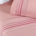 Ver imagem 3 de Jogo Cama Lençol Honore Casal Padrão Micro Percal 200 Fios C/ Detalhes Bordados 4 Peças - Sal