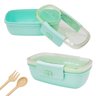 Marmita Pote 650ml Tampa Garfo Colher:verde - 1