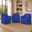 Ver imagem 1 de Kit 3 Poltrona Decorativa para Sala de Espera Mila Recepção Escritório Consultório Corino