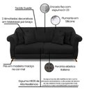 Ver imagem 5 de Kit Poltrona E Sofá 2 Lugares 1,60m Preto Pés Castanho