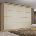 Ver imagem 2 de Guarda Roupa Casal 2 Portas 6 Gavetas Sevilha Amendoa Off White - Made Marcs