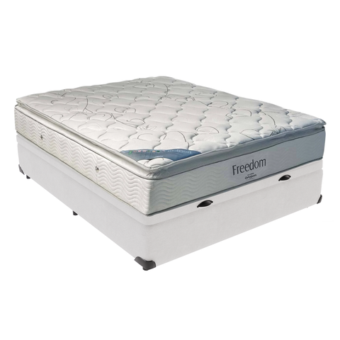 Cama Baú e Colchão Casal Ortobom Freedom Espuma Viscoelástica D33