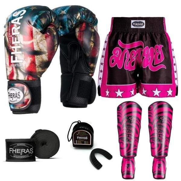 Kit Boxe Muay Thai Fheras Top EUA (03001217) - 1