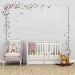 Papel de parede floral infantil para quarto de bebê M² PP118 - 4