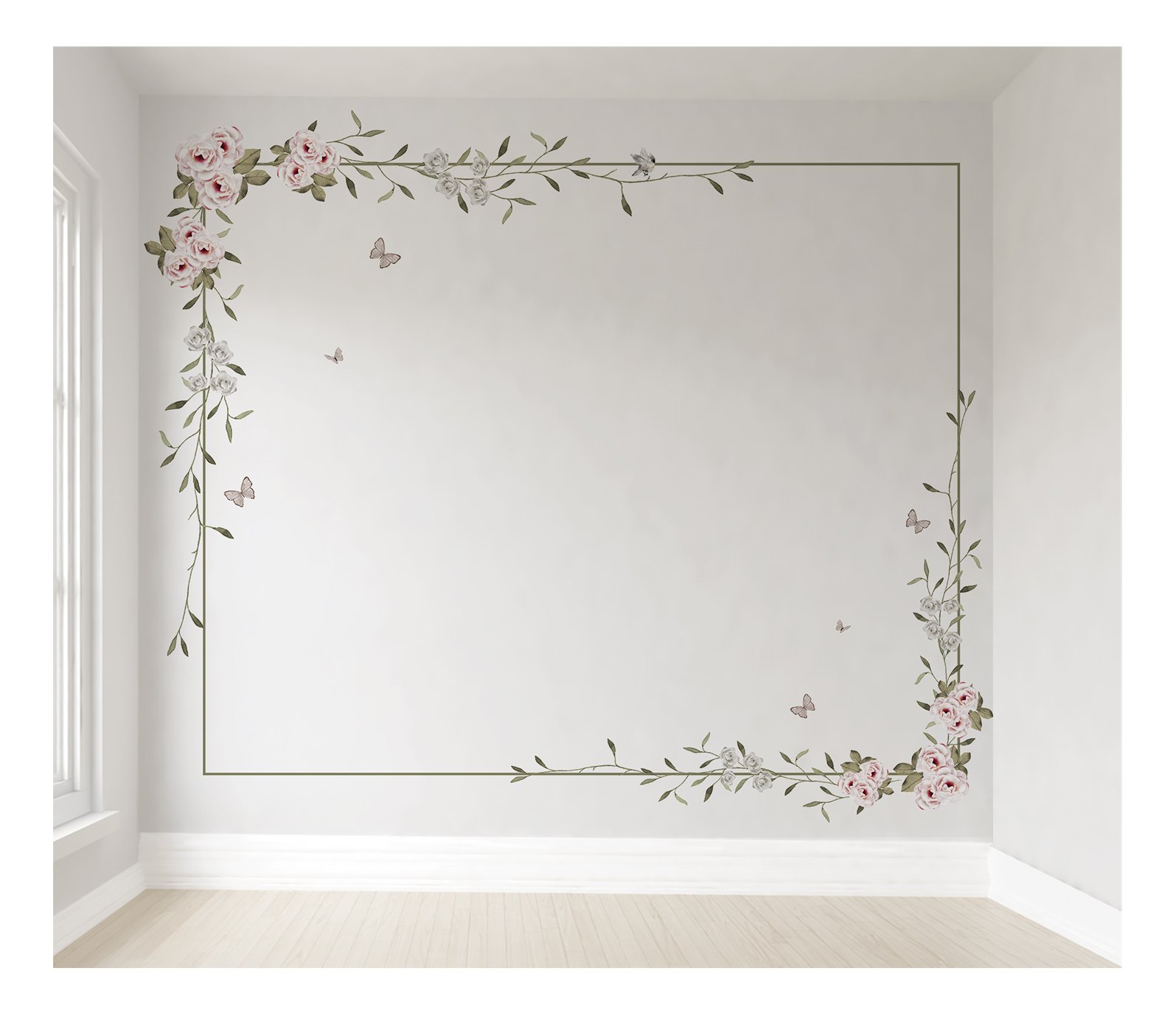 Papel de parede floral infantil para quarto de bebê M² PP118