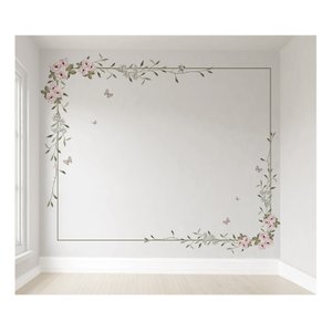 Papel de parede floral infantil para quarto de bebê M² PP118