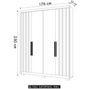 Ver imagem 3 de Guarda Roupa Solteiro 176cm Ripado Milão M07 Freijó/off White - Mpozenato