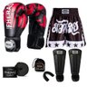 Kit Boxe Muay Thai Fheras Top Elite Vermelho (03002122) - 6