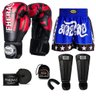 Kit Boxe Muay Thai Fheras Top Elite Vermelho (03002124) - 7