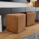 Ver imagem 2 de Puff Banco Dado Suede Terracota Decorativo Para Sala