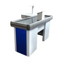 Ver imagem 1 de Empacotador Check Out Balcão Caixa 1,50m com Recorte Balança Azul - Sa Gôndolas