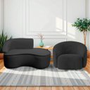 Ver imagem 1 de Kit Divã Recamier Orgânico Marrocos 150cm Lado Direito e 1 Poltronas Amore Linho