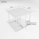Ver imagem 5 de Conjunto Mesa de Jantar Quadrada Preta 2 Cadeiras Estofado Riviera Industrial Don Castro Marrom