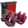 Capa Banco Carro Colorida Tecido Vermelho e Preto Universal Carrhel 9897 - 1