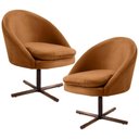 Ver imagem 1 de Kit 2 Poltronas Giratórias Base Xis Madeira Rafa Telha