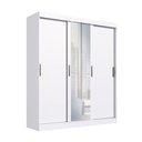 Ver imagem 2 de Guarda-roupa Casal Solano 3 Portas 2 Gavetas com Espelho Branco - Pnr Móveis